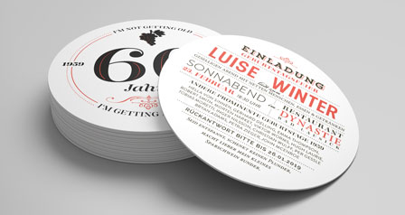 Bierdeckel als Einladung